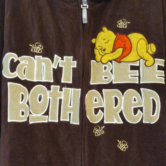 Disney Winnie the Pooh brown zip up fleece hoodie size 26/28 - Picture 2 of 5